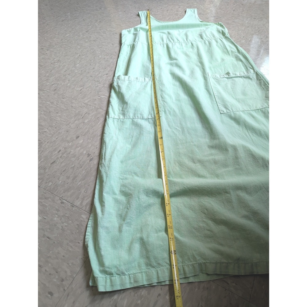Fresh Produce Vintage 90s Mint Green Cotton Linen Blend Maxi Pocket Dress Small - Picture 5 of 9